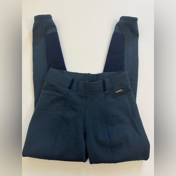 Kerrits Equestrian Pull On Riding Pants Fleece Lined Navy Size Medium - Picture 1 of 9